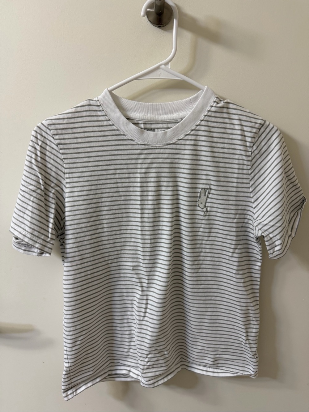 miffy Gray & White Striped Tee with Orange Tag by Uniqlo